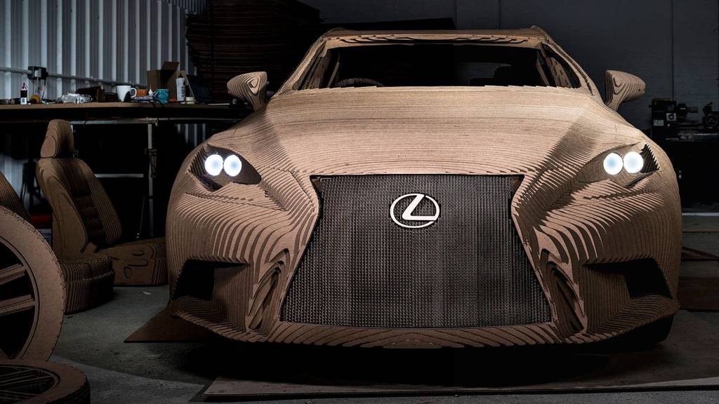 Laser Cut Lexus cardboard car in real scale 6
