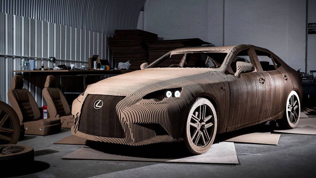 Laser Cut Lexus cardboard car in real scale 3