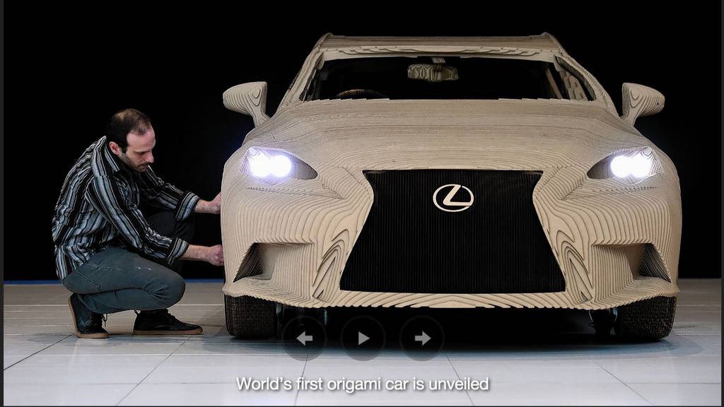 Laser Cut Lexus cardboard car in real scale