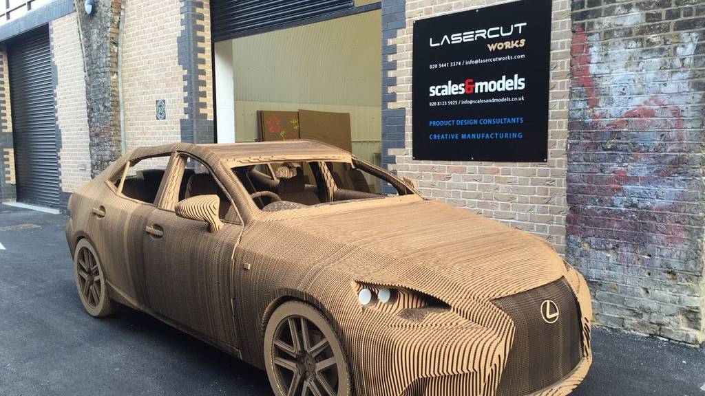 Laser Cut Lexus cardboard car in real scale 8